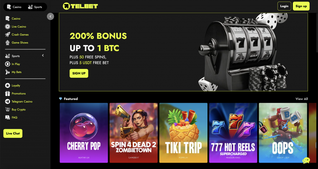 telbet casino, play now